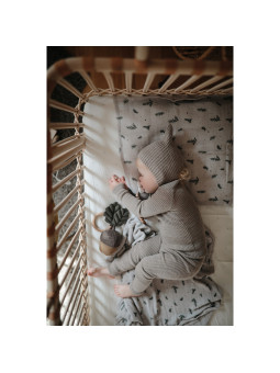 Lettino culla Paul per bambini e neonati in rattan con lacci in pelle realizzato a mano - Bermbach