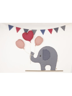 Decorazione da parete in stoffa realizzata a mano a forma di elefante- Coco L'elefante Esilarante Miscimù