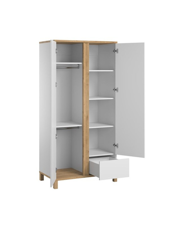 2-Door Wardrobe for Children in white pine wood Altitude collection by VOX