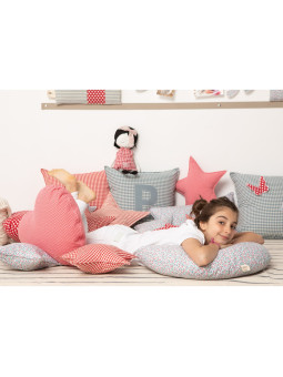 Handmade fabric pillow in the shape of a heart for the children's bedroom - Dimensions: 50x50 cm - Coccolo Cuore Miscimù