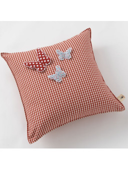 Cuscino sfoderabile realizzato a mano quadrato con farfalle per la cameretta dei bambini - Coccolo Farfallone  Miscimù