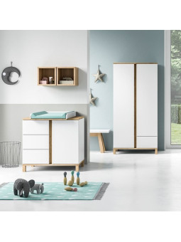 Armadio Guardaroba per Bambini in legno di pino bianco collezione Altitude di VOX