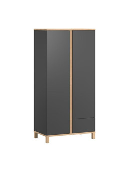 Armadio Guardaroba per Bambini in legno di pino grafite collezione Altitude di VOX