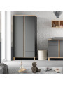 Armadio Guardaroba per Bambini in legno di pino grafite collezione Altitude di VOX