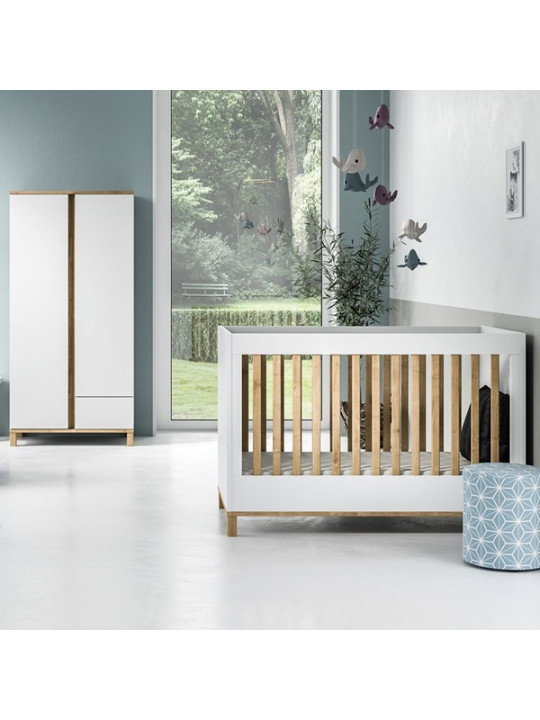 3 Piece Nursery Set with Cot Bed 70x140 Altitude white - VOX