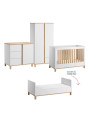 Cameretta completa 3 Pezzi con Culla 70x140 serie Altitude bianca - VOX in legno rovere e bianco