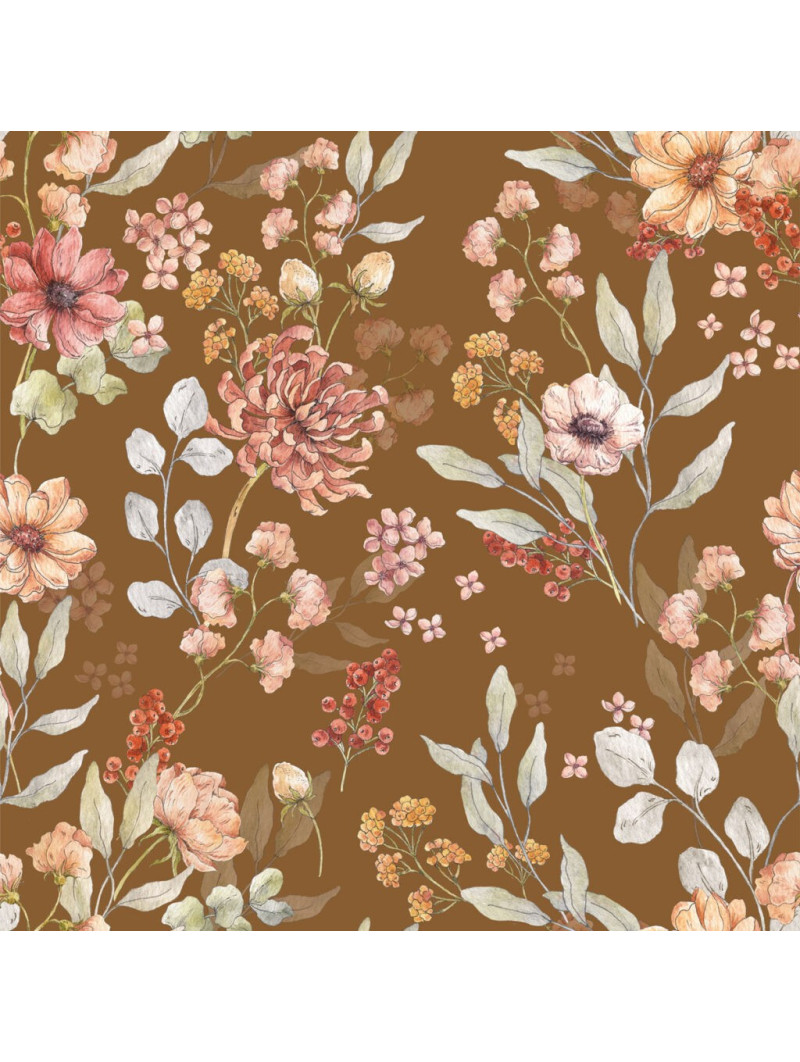 Wallpaper for Children's Room Autumn Meadow Brown by Dekornik