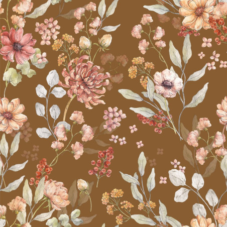 Wallpaper for Children's Room Autumn Meadow Brown by Dekornik