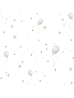 Wallpaper for Children's Room Balloons delicate white by Dekornik