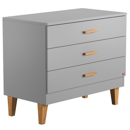 Chest of Drawers Lounge collection by VOX in light grey and solid oak wood