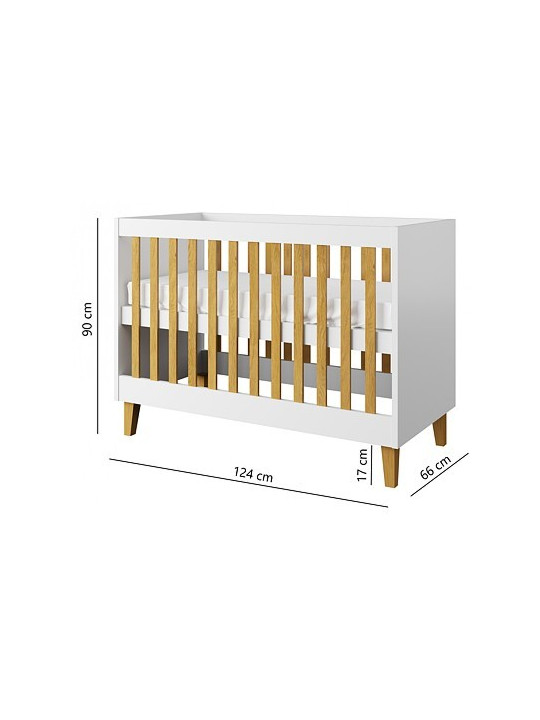 Cot 60x120 Kubi white - Kocot Kids