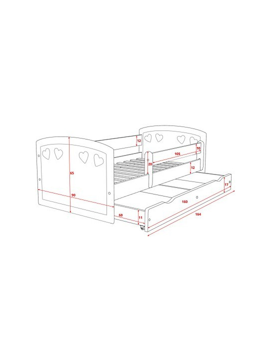 Bed with drawer Julia - Kocot Kids