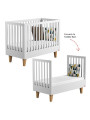 Cot Bed 70x140 Lounge collection by VOX in white and solid oak wood