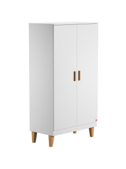Armadio 2 Ante serie Lounge bianco di VOX in legno bianco e rovere massello