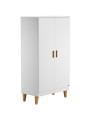 Armadio 2 Ante serie Lounge bianco di VOX in legno bianco e rovere massello